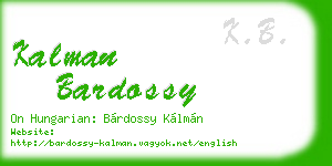 kalman bardossy business card