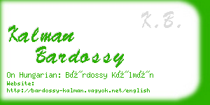 kalman bardossy business card